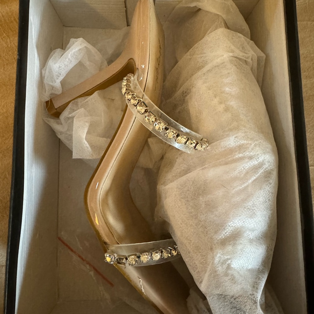 NASTY GAL CLEAR RHINESTONE HEELS